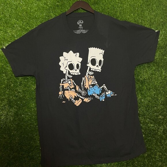 Lisa and Bart Simpson Skeleton, Cartoon Graphic T-shirt size Large - Picture 4 of 5